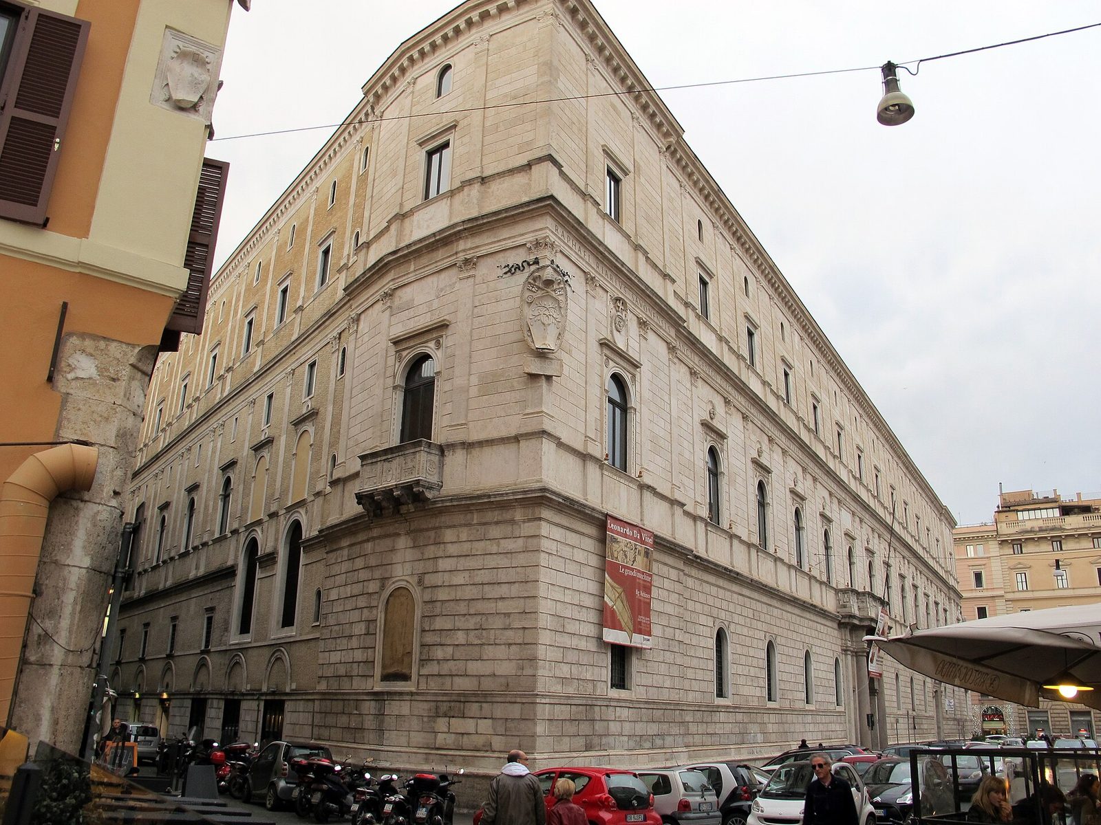 The facade of the Palazzo della Cancelleria in Rome