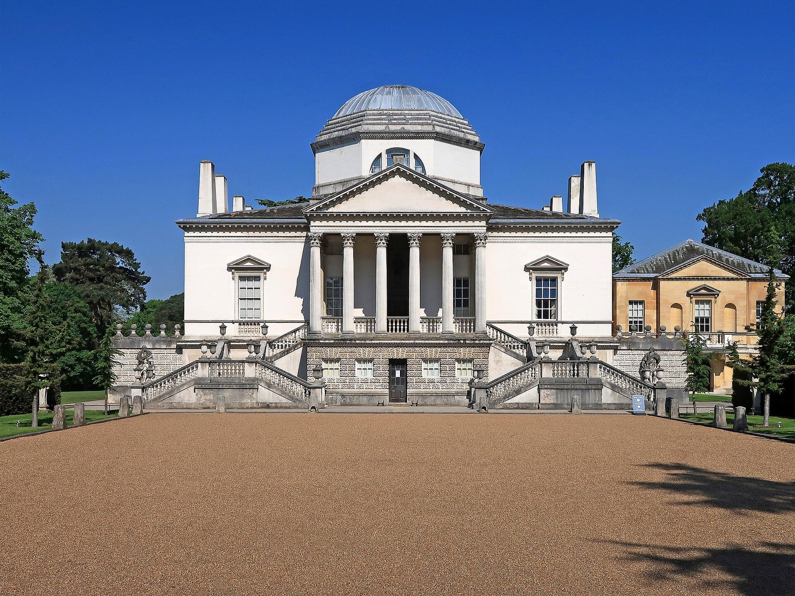 Chiswick House in London, a domed villa after the Rotonda in its garden