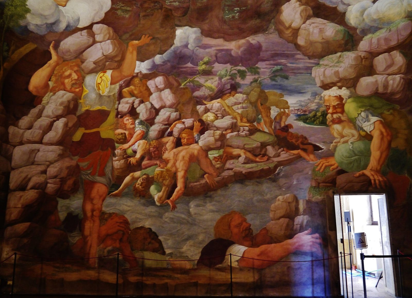 The Sala dei Giganti in the Palazzo del Te, frescoed walls of falling giants