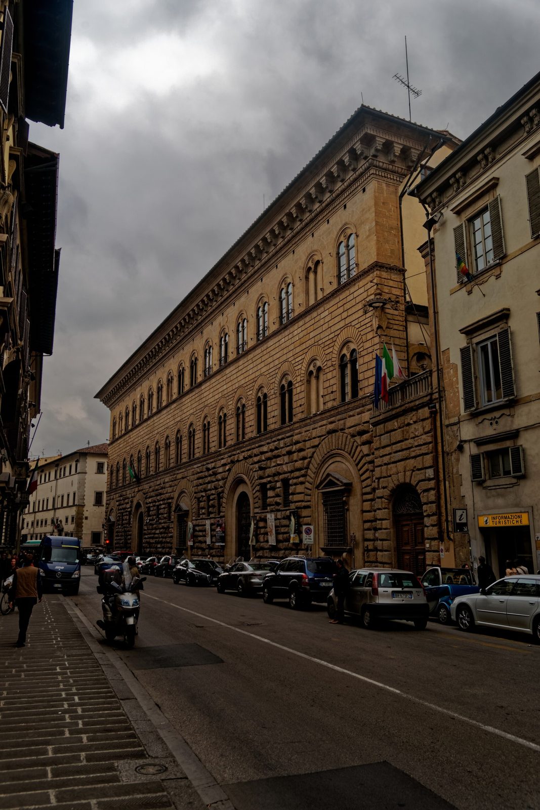 The rusticated facade of the Palazzo Medici Riccardi in Florence