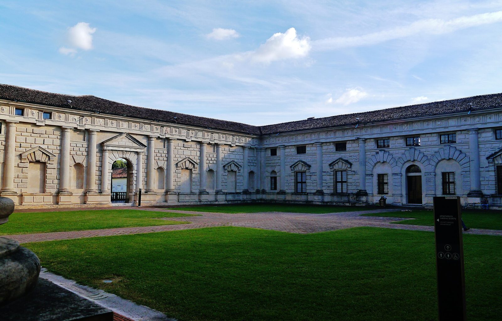 The courtyard facade of the Palazzo del Te in Mantua