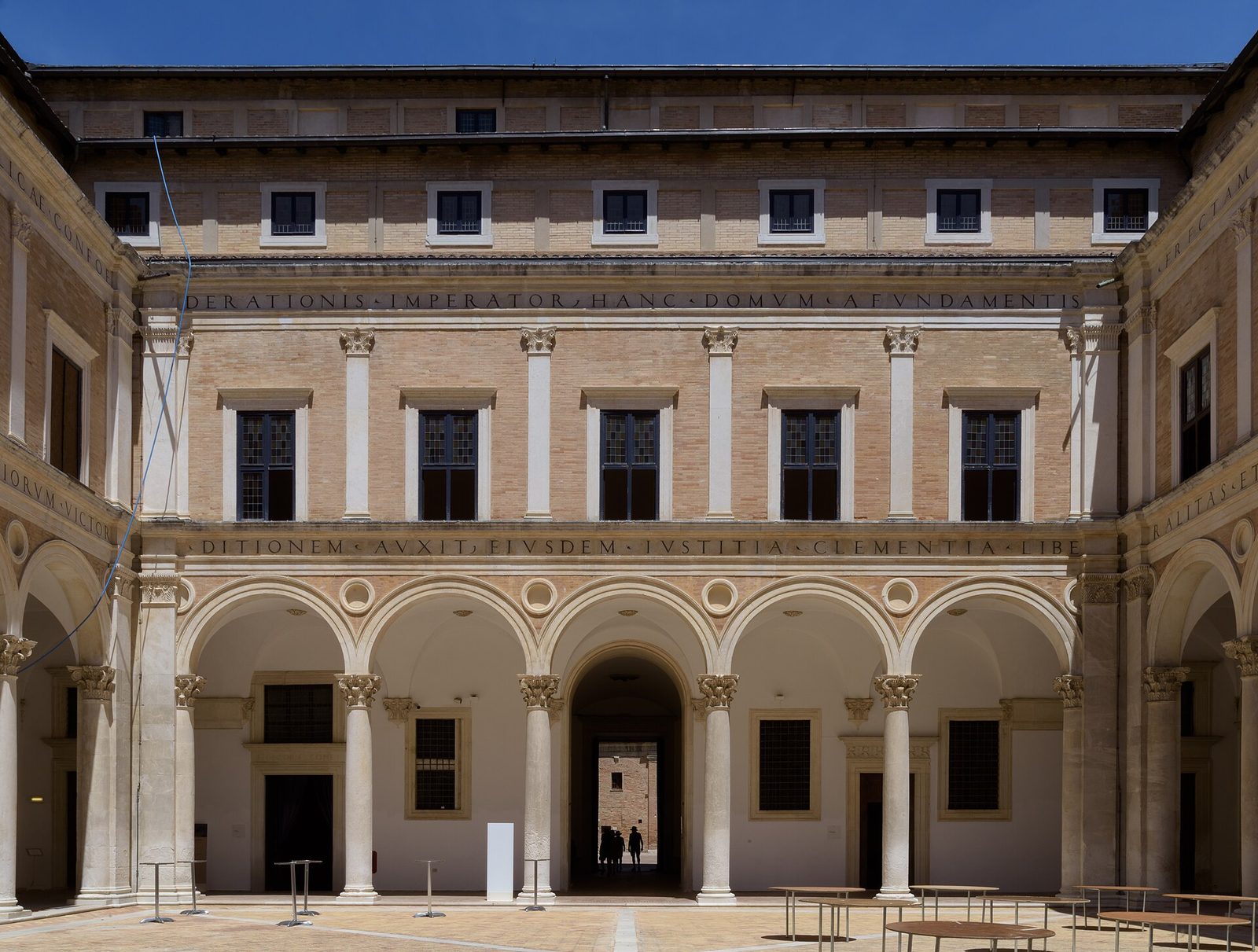 The arcaded courtyard of the Ducal Palace at Urbino