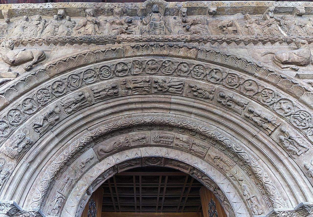 The sculpted archivolts of the great west portal of Santa Maria de Ripoll