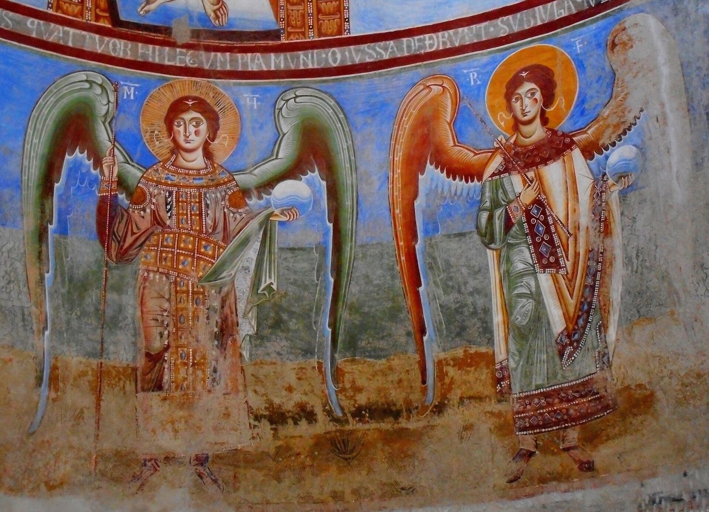 Fresco of two archangels at Sant'Angelo in Formis