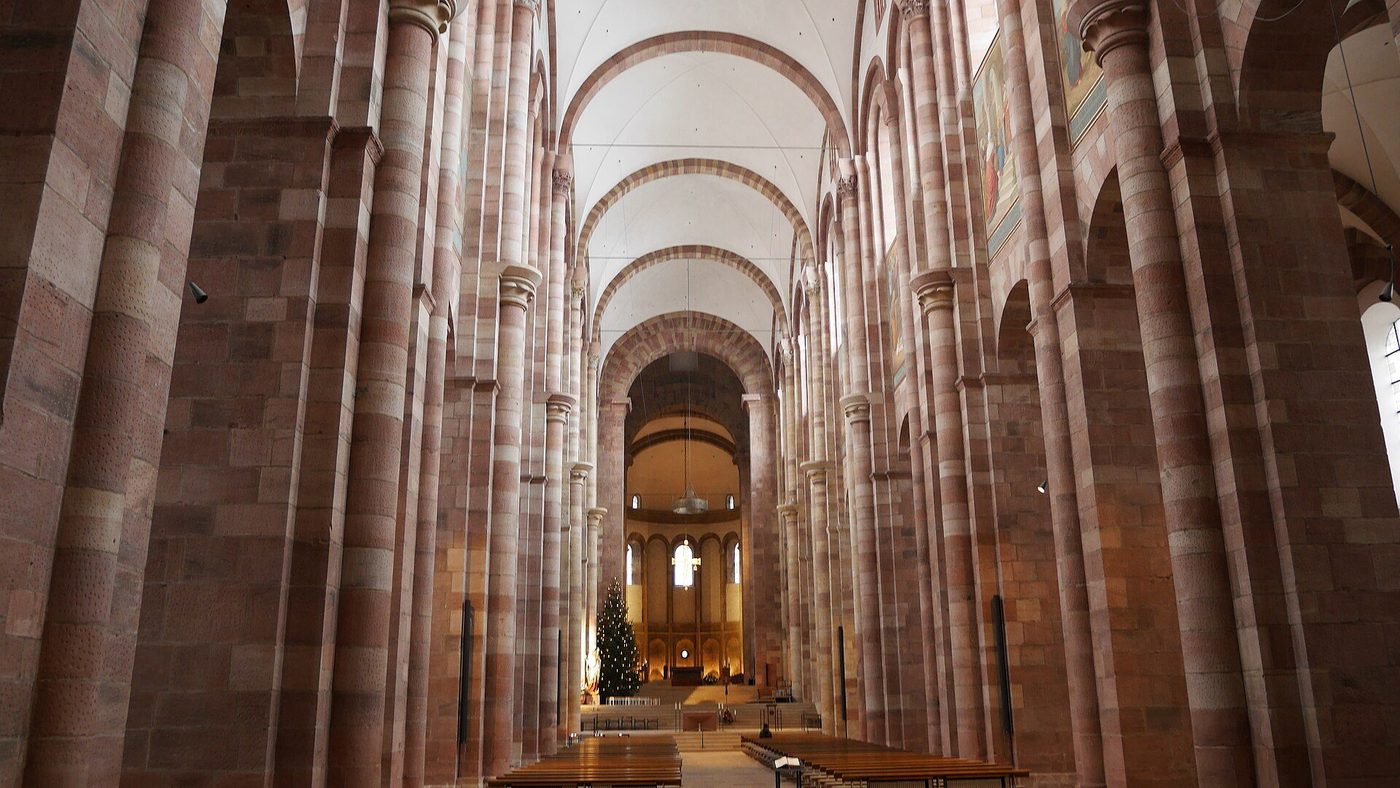 The groin-vaulted nave of Speyer Cathedral