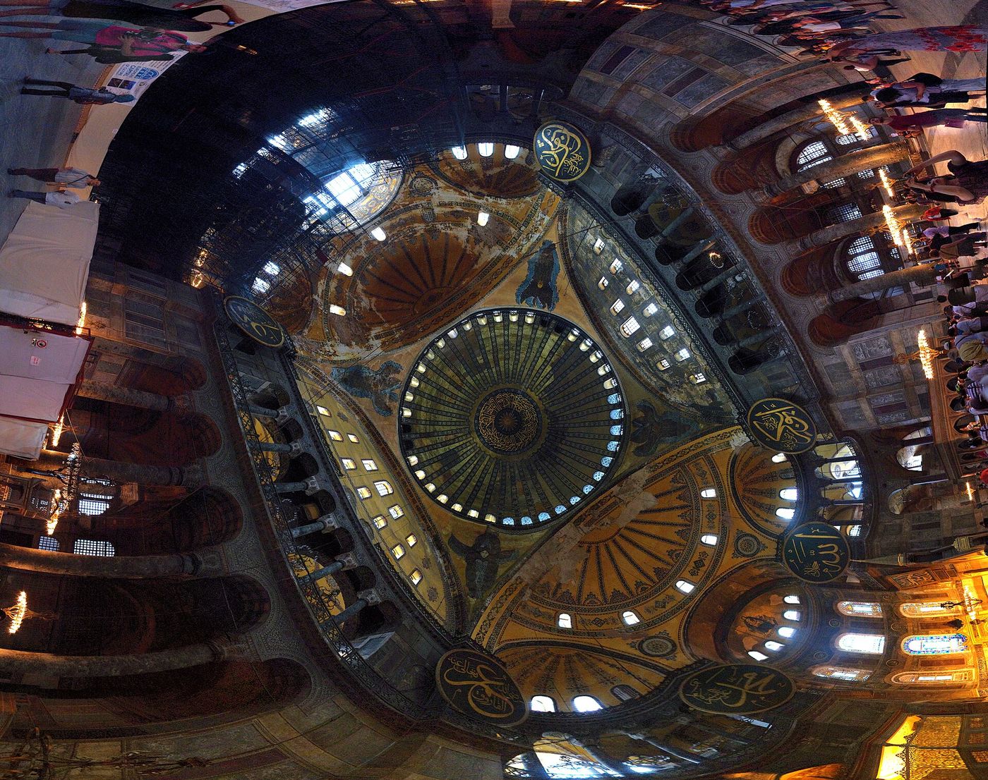 Interior of Hagia Sophia in Istanbul, looking toward the apse under the main dome