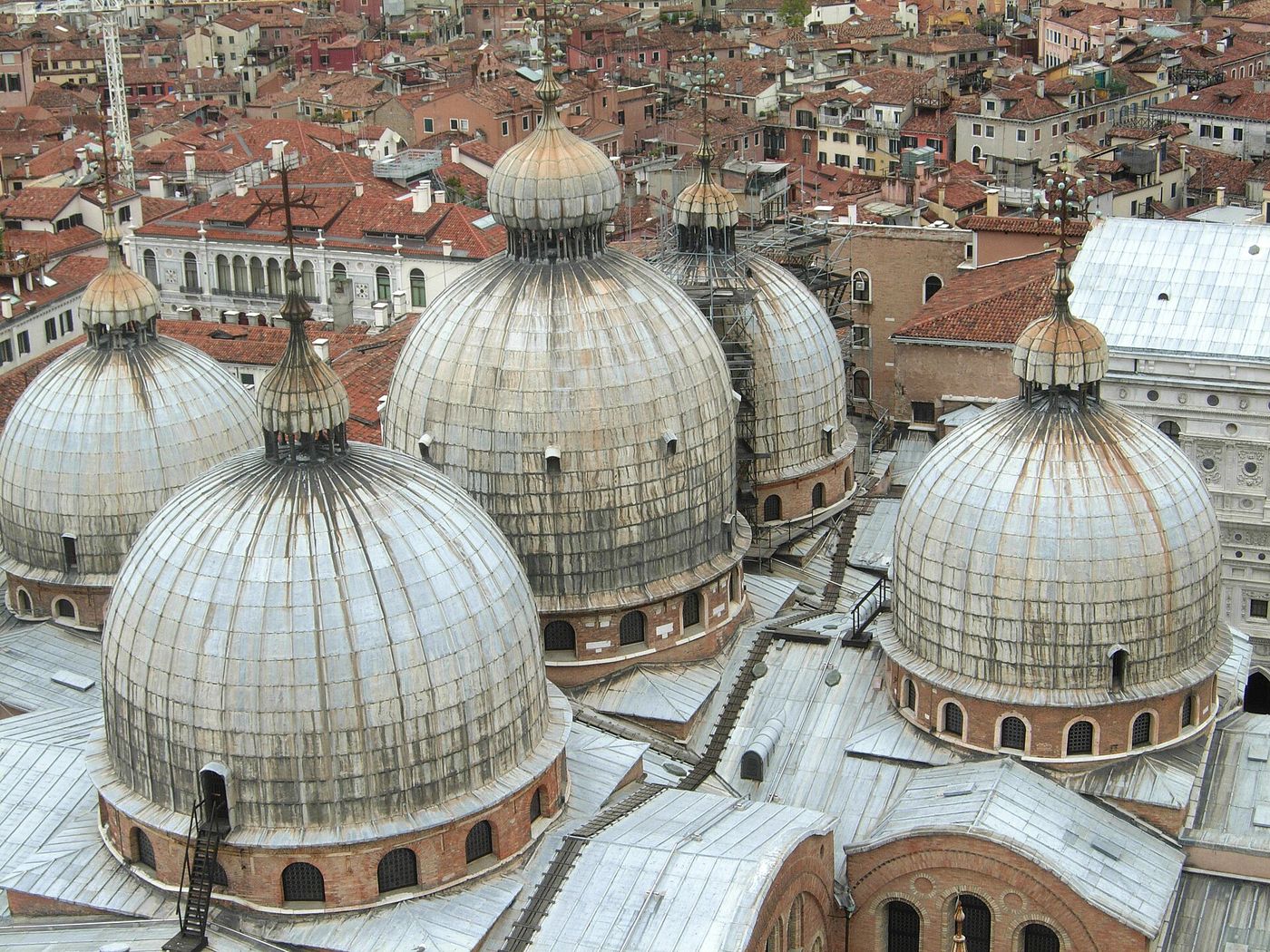 St Mark's Basilica in Venice, showing its five domes