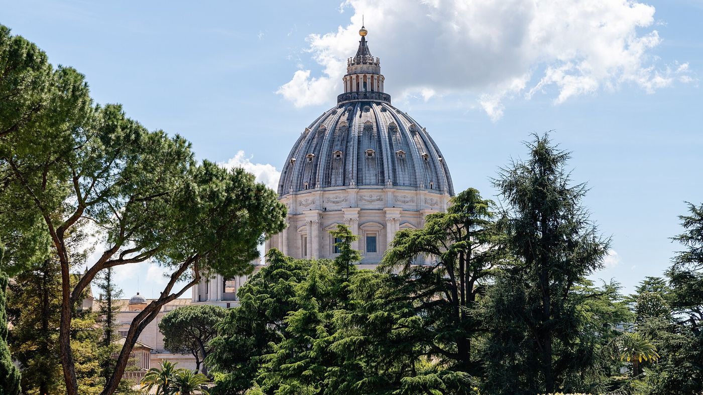 St Peter's Basilica in Rome, showing Michelangelo's dome