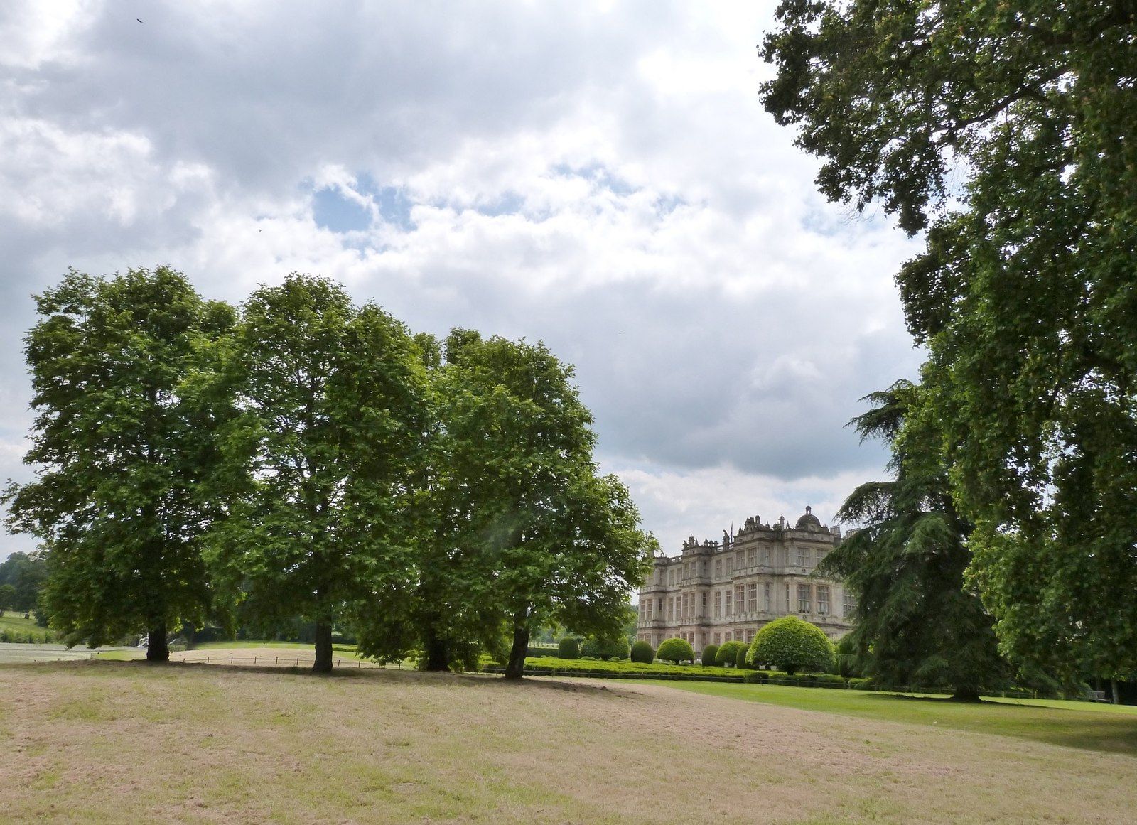 Longleat House in Wiltshire seen across its park