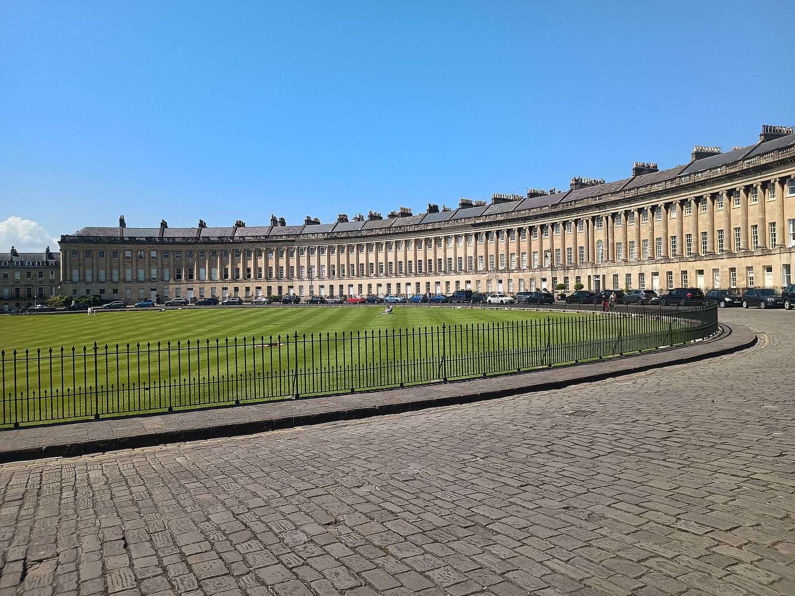 The Royal Crescent at Bath: thirty houses behind one curving classical facade