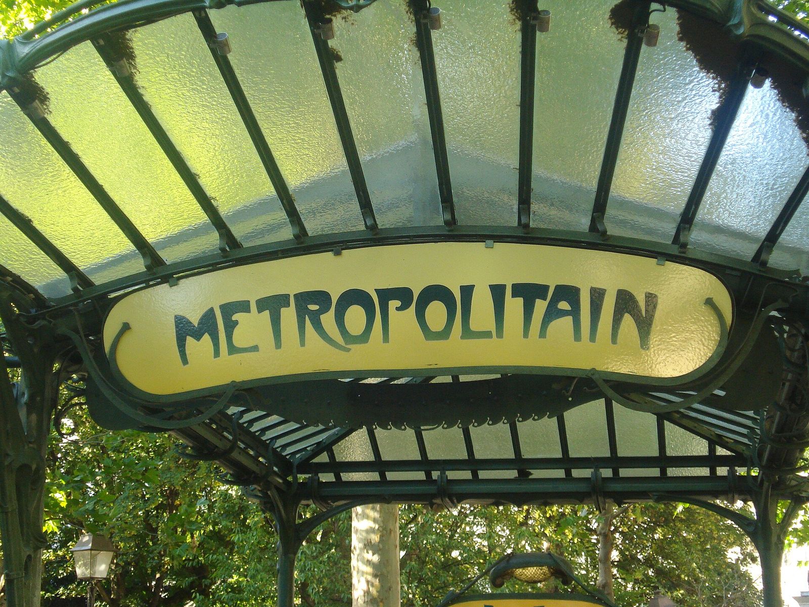 Detail of a Guimard Metro entrance in Paris