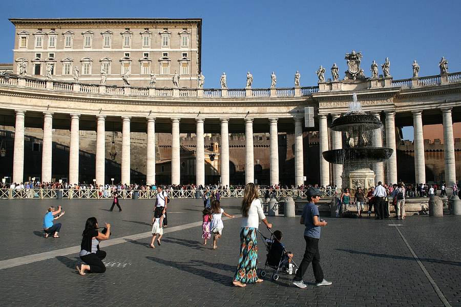 Bernini colonnade embracing St Peter's Square in Vatican City