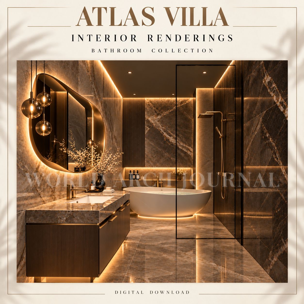 Atlas Villa bathroom interior concept render