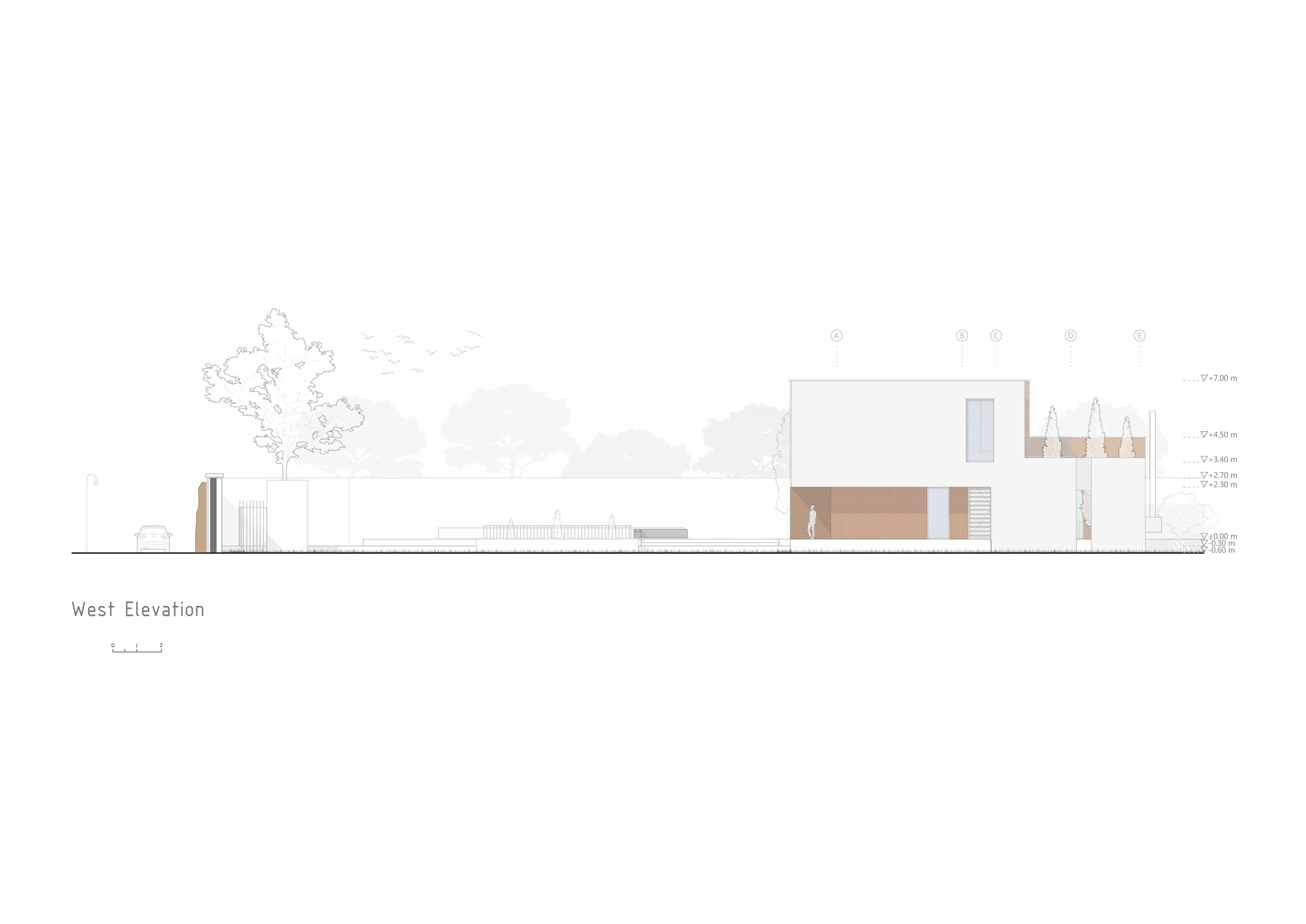Narbon Villa West Elevation