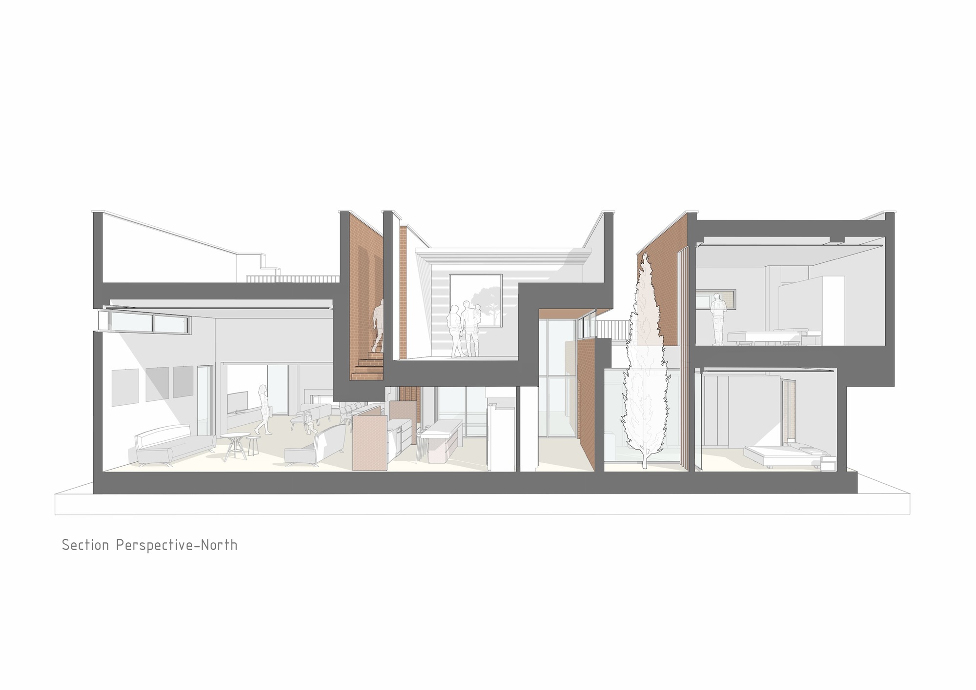 Narbon Villa Perspective Section - North