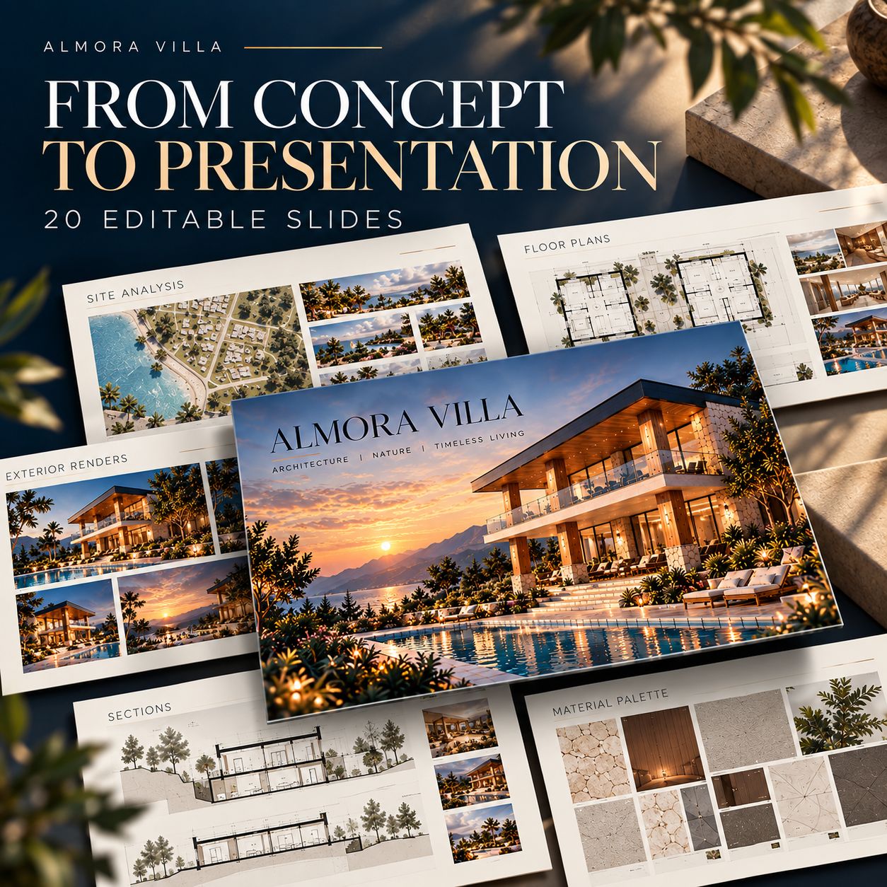 Almora Villa Architecture Presentation Template preview 2