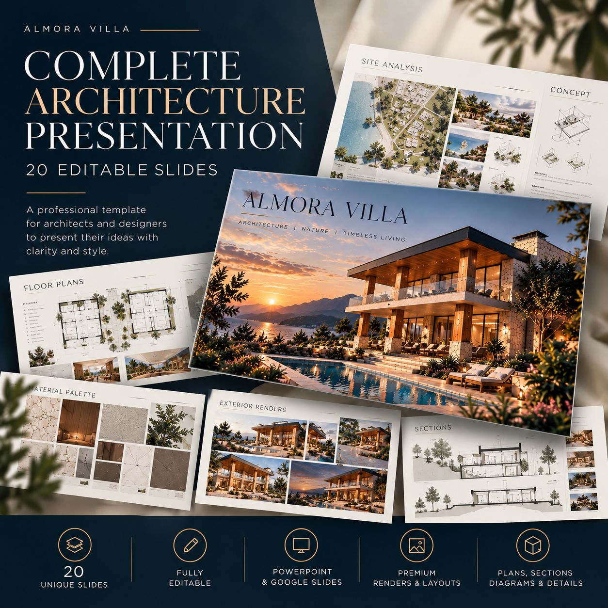 Almora Villa Architecture Presentation Template preview 4