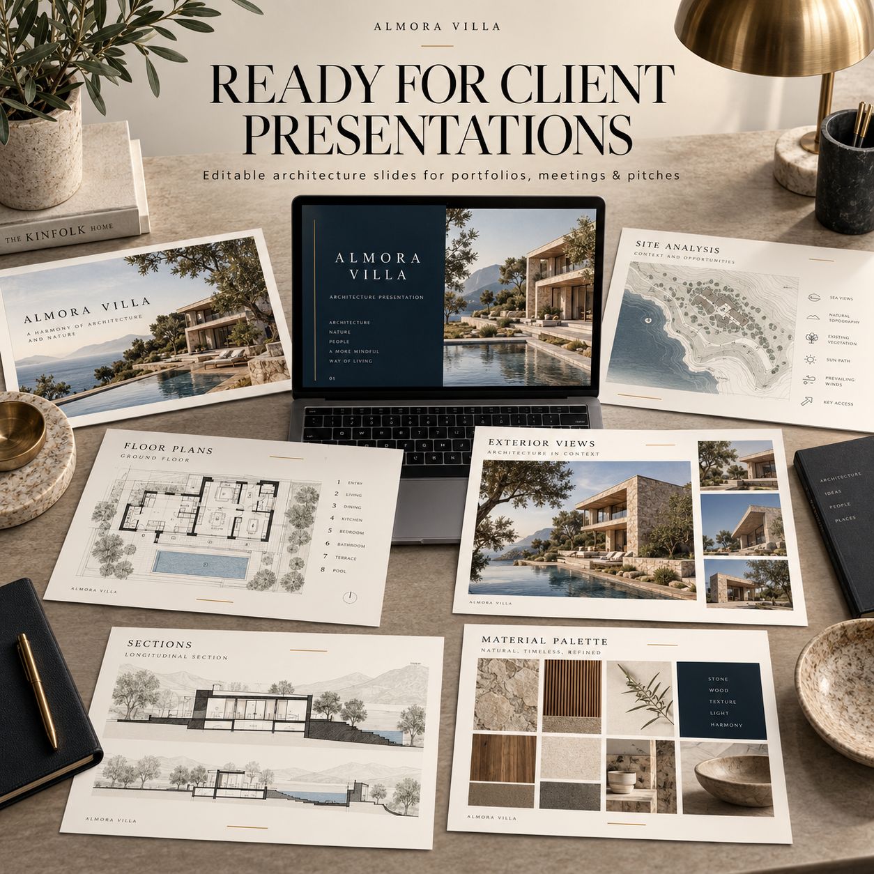 Almora Villa Architecture Presentation Template preview 6