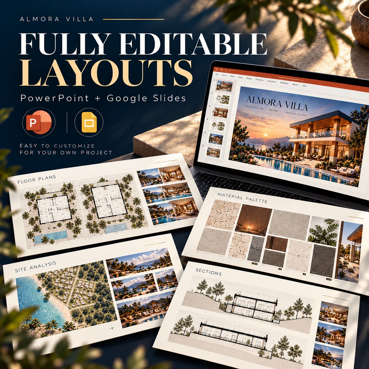 Almora Villa Architecture Presentation Template preview 7